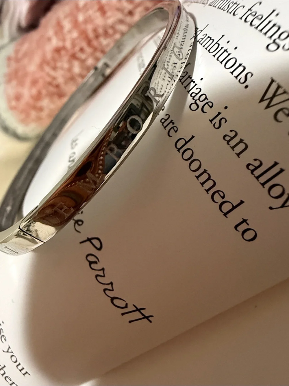Giorgio Armani Silver-Tone Engraved Logo Bangle